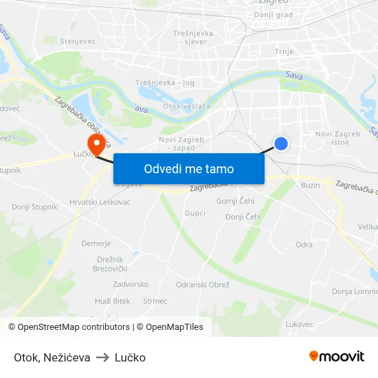 Otok, Nežićeva to Lučko map