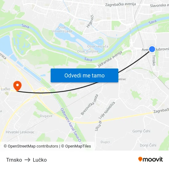 Trnsko to Lučko map