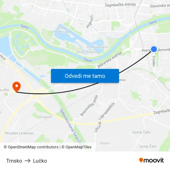 Trnsko to Lučko map