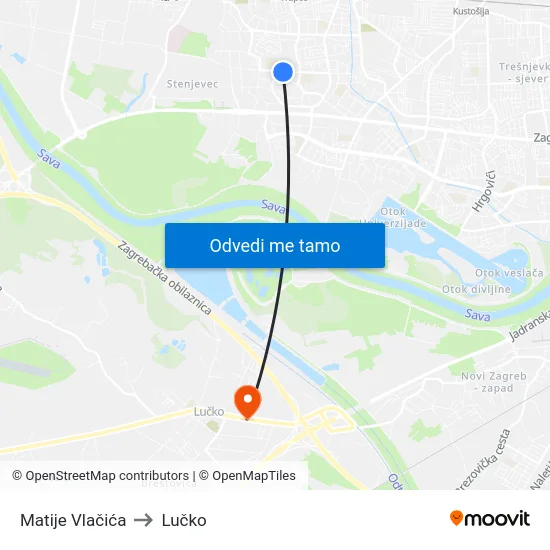 Matije Vlačića to Lučko map
