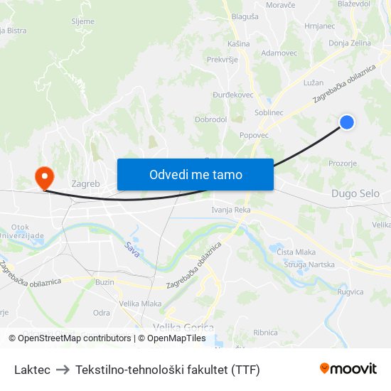 Laktec to Tekstilno-tehnološki fakultet (TTF) map