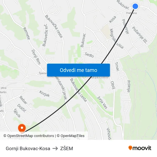 Gornji Bukovac-Kosa to ZŠEM map