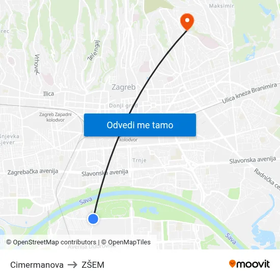 Cimermanova to ZŠEM map