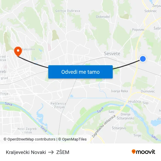 Kraljevečki Novaki to ZŠEM map