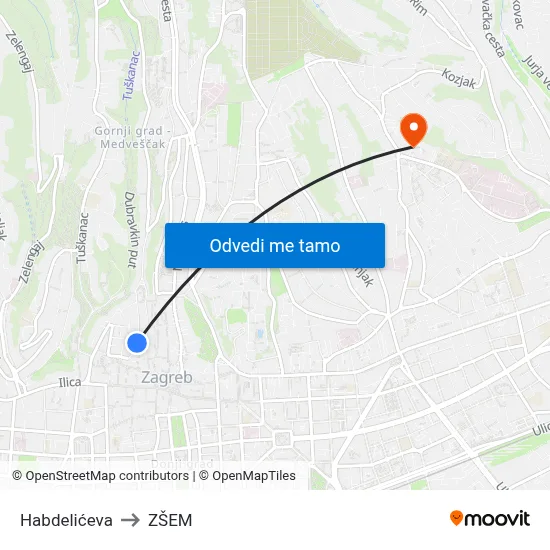 Habdelićeva to ZŠEM map