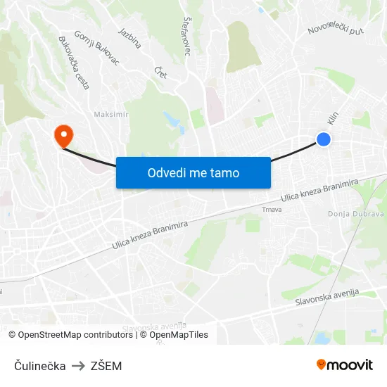 Čulinečka to ZŠEM map