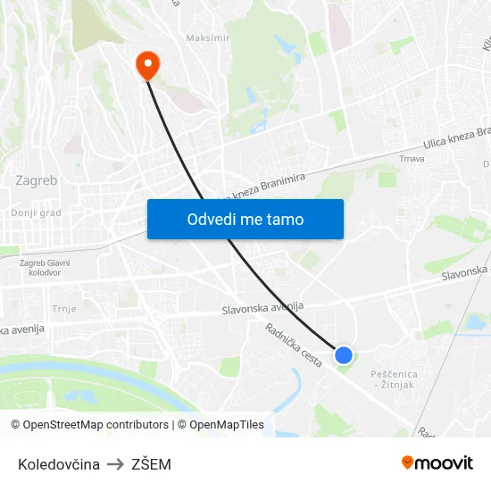 Koledovčina to ZŠEM map