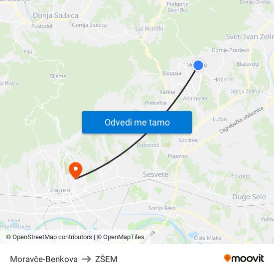 Moravče-Benkova to ZŠEM map