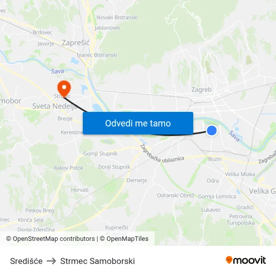 Središće to Strmec Samoborski map
