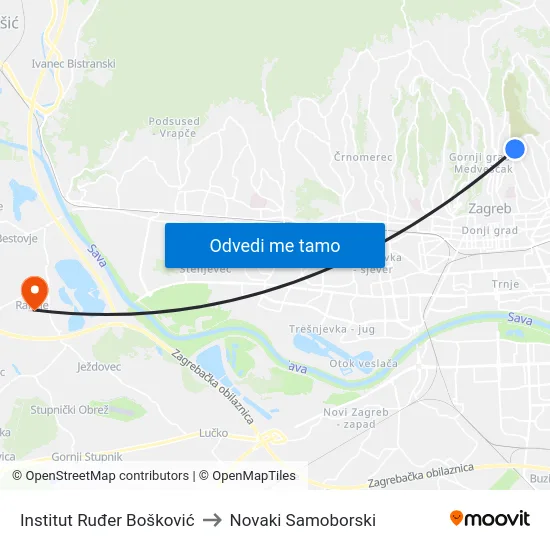 Institut Ruđer Bošković to Novaki Samoborski map