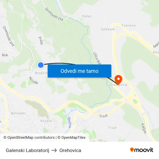 Galenski Laboratorij to Orehovica map