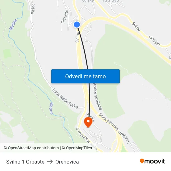 Svilno 1  Grbaste to Orehovica map
