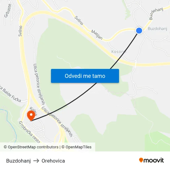 Buzdohanj to Orehovica map