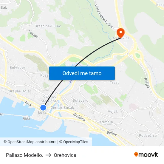 Pallazo Modello. to Orehovica map