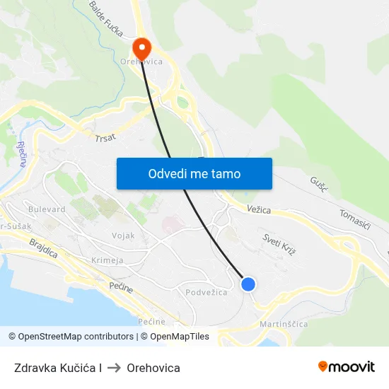 Zdravka Kučića I to Orehovica map