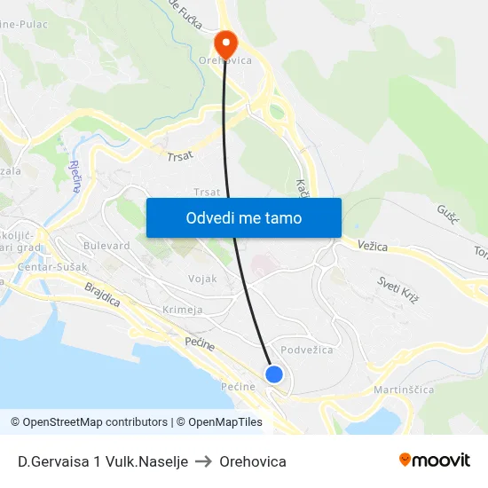 D.Gervaisa 1 Vulk.Naselje to Orehovica map
