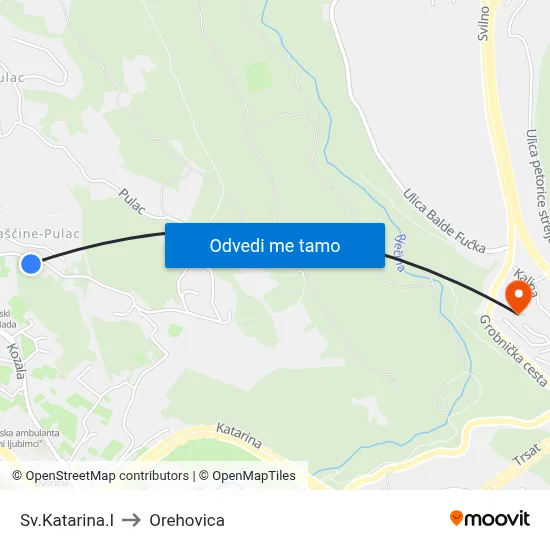 Sv.Katarina.I to Orehovica map