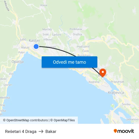 Rešetari 4 Draga to Bakar map