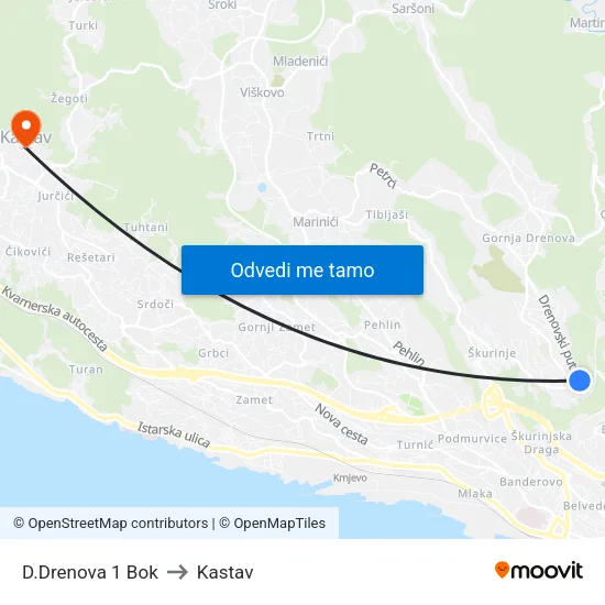 D.Drenova 1 Bok to Kastav map