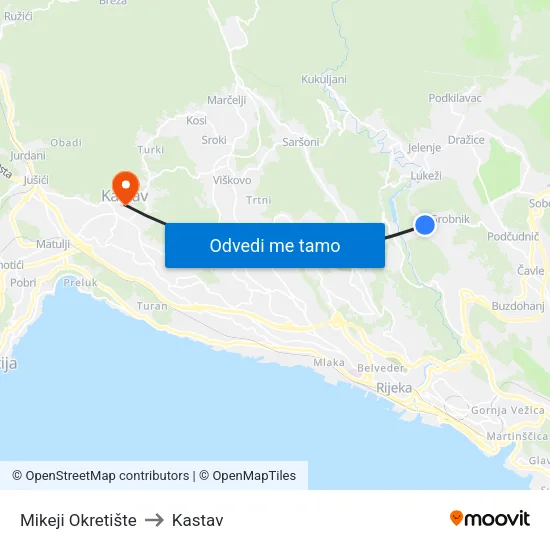 Mikeji  Okretište to Kastav map
