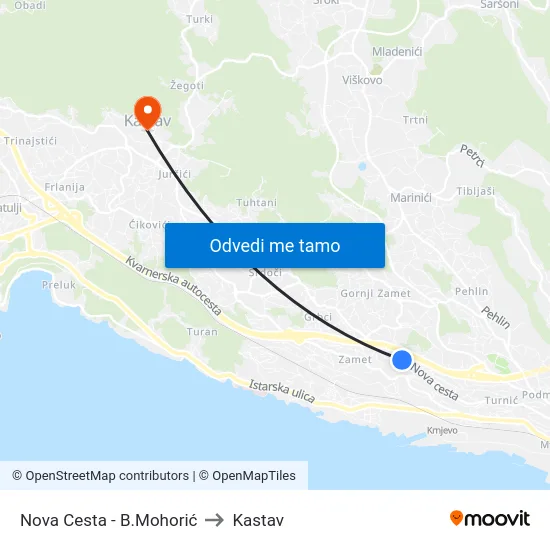 Nova Cesta - B.Mohorić to Kastav map