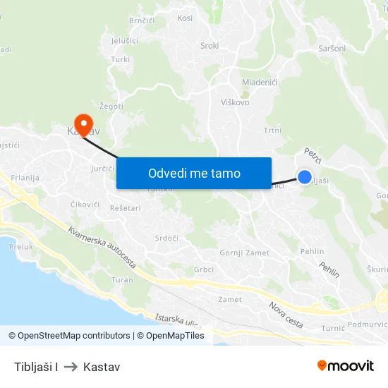 Tibljaši I to Kastav map