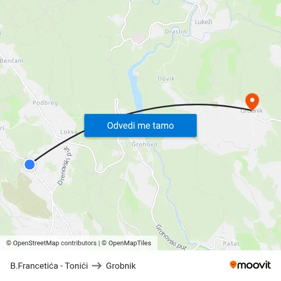 B.Francetića - Tonići to Grobnik map