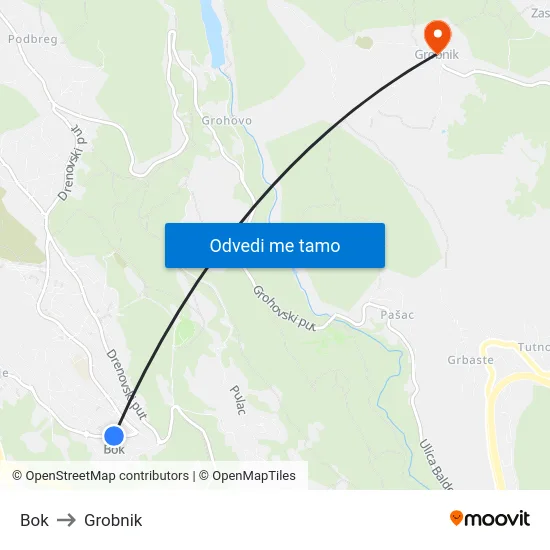 Bok to Grobnik map