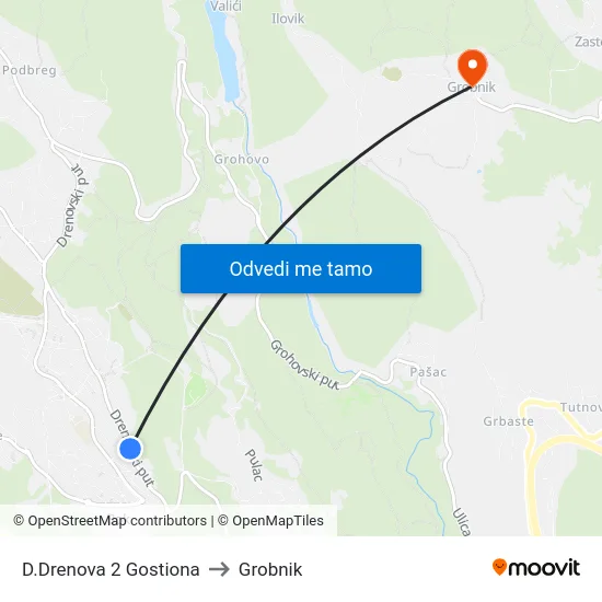 D.Drenova 2 Gostiona to Grobnik map
