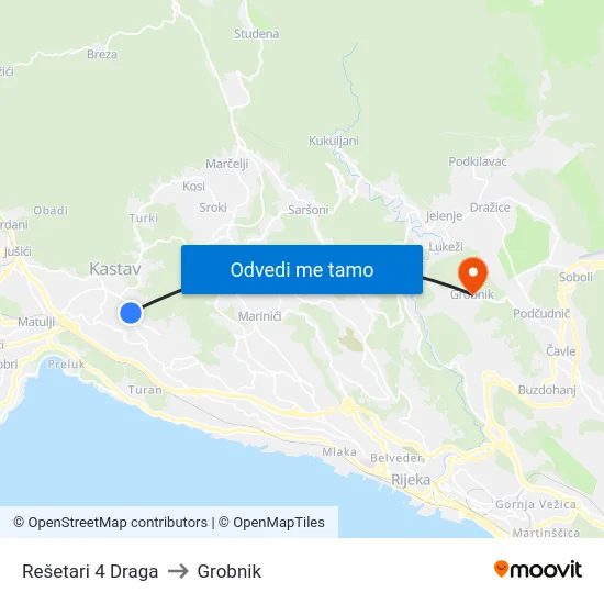 Rešetari 4 Draga to Grobnik map