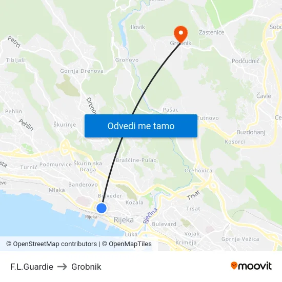 F.L.Guardie to Grobnik map