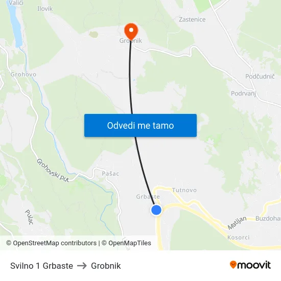 Svilno 1  Grbaste to Grobnik map
