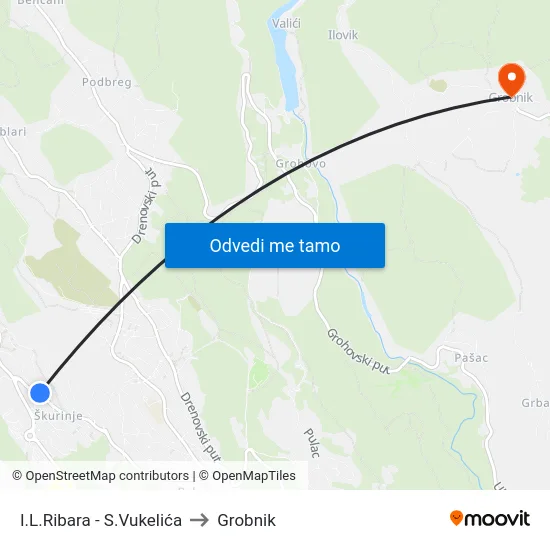 I.L.Ribara - S.Vukelića to Grobnik map