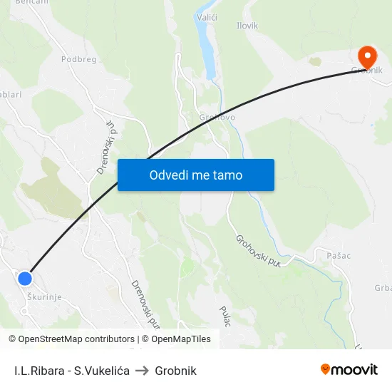 I.L.Ribara - S.Vukelića to Grobnik map