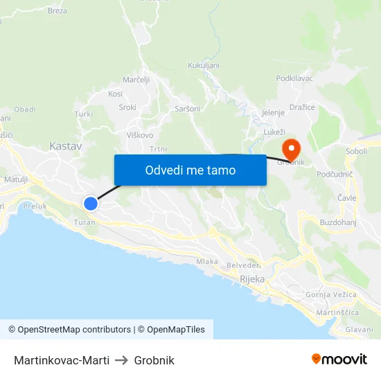 Martinkovac-Marti to Grobnik map