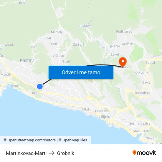 Martinkovac-Marti to Grobnik map