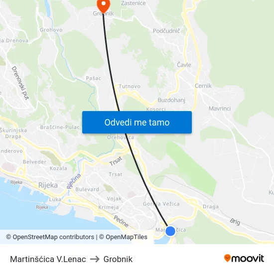Martinšćica V.Lenac to Grobnik map