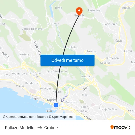 Pallazo Modello. to Grobnik map