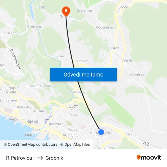 R.Petrovića I to Grobnik map