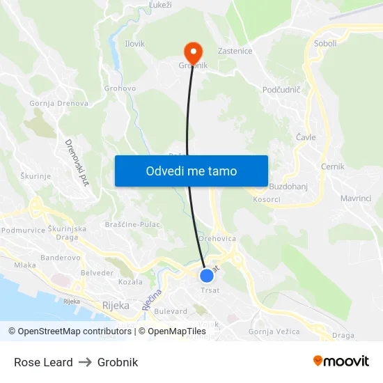 Rose Leard to Grobnik map