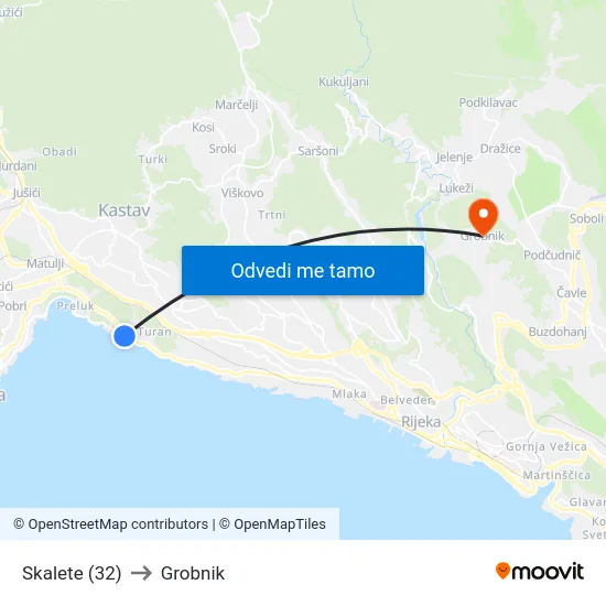 Skalete (32) to Grobnik map