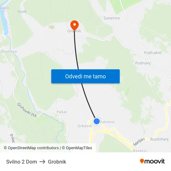 Svilno 2 Dom to Grobnik map