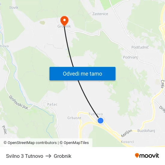 Svilno 3 Tutnovo to Grobnik map