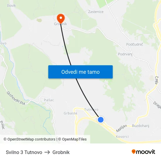 Svilno 3 Tutnovo to Grobnik map