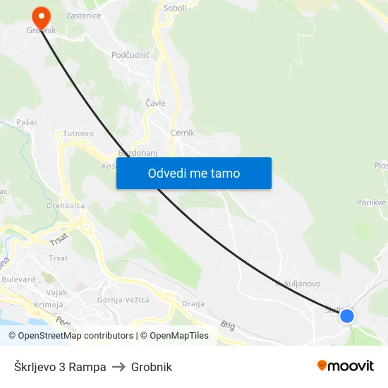 Škrljevo 3 Rampa to Grobnik map