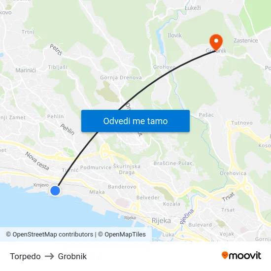 Torpedo to Grobnik map