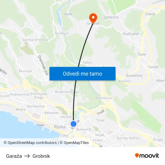 Garaža to Grobnik map