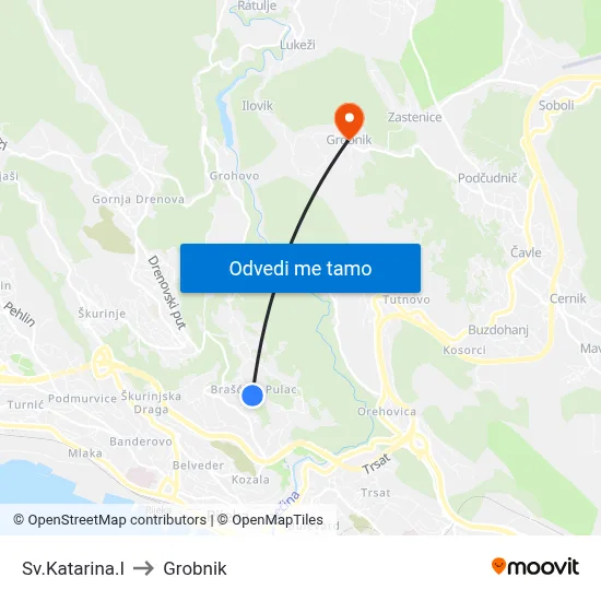 Sv.Katarina.I to Grobnik map