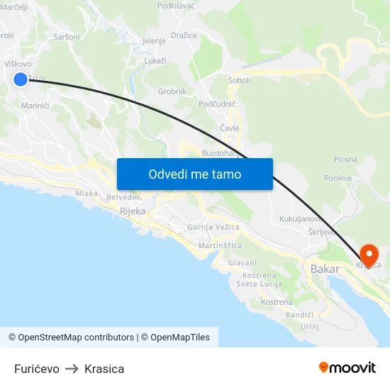 Furićevo to Krasica map