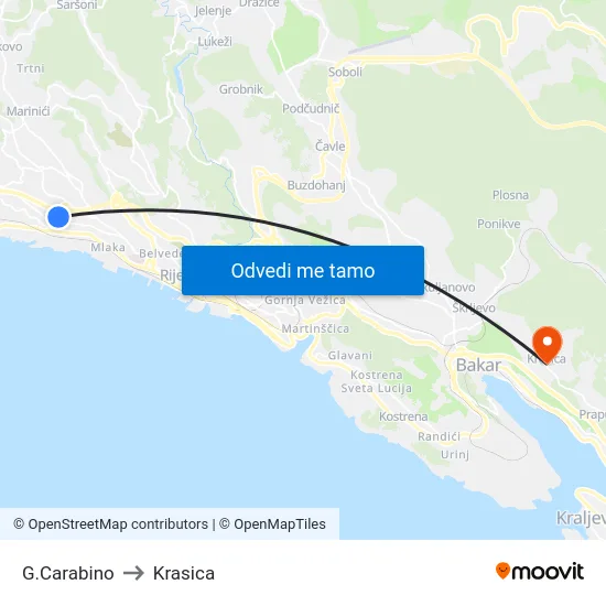 G.Carabino to Krasica map